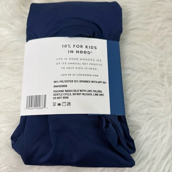 Life Is Good Blue Long Sleeve Sunshirt with UPF 50+ - Picture 2 of 2